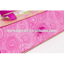 Bolso de papel de lujo del regalo de la boda del patrón del bolso de papel del regalo de la boda / del cajón